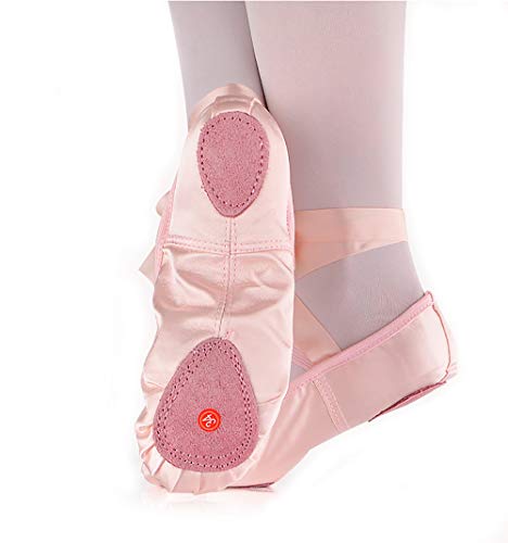 Chimei Ballet Dance Shoes for Goddler Girls Kids Women Pink Red Slipper Satin Flat Physical Shoe