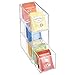 mDesign Plastic Kitchen Pantry, Cabinet, Countertop Organizer Storage Station with 3 Drawers for Coffee, Tea, Sugar Packets, Sweeteners, Creamers, Drink Pods, Packets - 3 Sections - Clear
