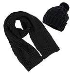 Women's Scarf and Hat 2pcs Set Knitted Warm Skullcaps Thicken Beanie Cap Women's Scarf and Hat 2pcs Set Knitted Warm Skullcaps Thicken Beanie Cap
