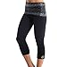Zaggora Hot Pants Weight Loss Neoprene Fat Burn Capri, Womens, Black, Small