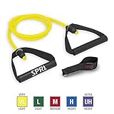 SPRI Xertube Resistance Band w/ Door Attachment, Yellow, Very Light