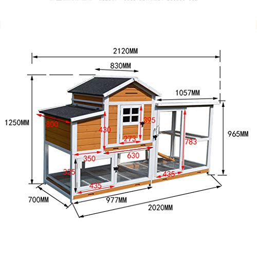 AIOEJP Hühnerstall Hühnerstall Hühnerstall Kaninchenstall Arche Coup Run Nistkasten Holz Kaninchen Schweinenstall… – Bild 3