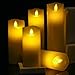 Evenice Flameless LED Candles Flickering pillar Candles Battery Operated Candles Unscented with Timer and Remote Set of 9 Ivory Real Wax Pillar LED Candles with 10-key silicone Remote