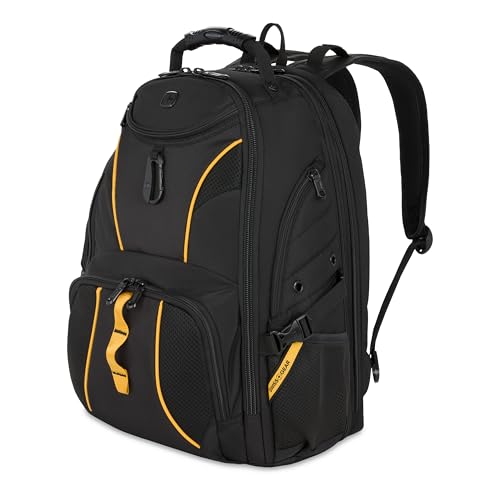 SwissGear 1900 Scansmart TSA 17 Zoll Laptop-Rucksack, Schwarz/Gold, 19-Inch, 1900 Scansmart Tsa 17 Zoll Laptop-Rucksack