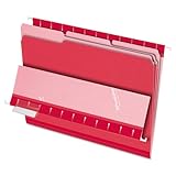 TOPs Products 1/3 Cut Colored Interior Folders (ESS421013RED)