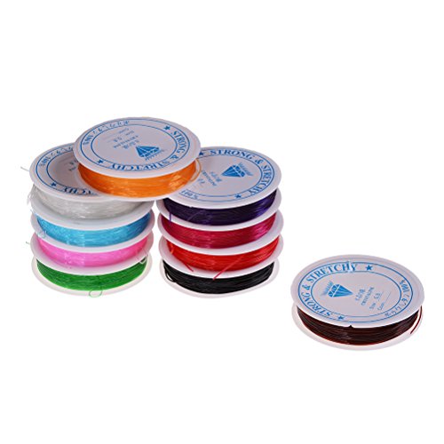 Elastic Beading Thread Jewelry Bracelet Crystal String Cord Stretch Polyester String (8 m0.8mm) 10 Rolls Random Color - Thumbnail 3