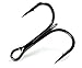 130pcs Fishing Treble Hooks Kit for Saltwater Freshwater, High Carbon Steel Barbed Treble Hooks Strong Sharp Round Bend Triple Fishing Hooks for Catfish Bass Trout Hard Baits Lures