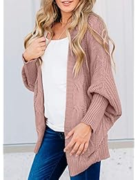 Elapsy Dolman suéteres de punto con parte delantera abierta de manga larga para mujer, tallas S-XXL