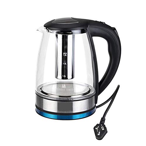 1.8L Electric Glass Kettle Tea Kettle Double Metal Temperature Control with LED Light - //coolthings.us