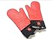 Extra Large Red/Black Heat Resistant Silicone Oven Mitts