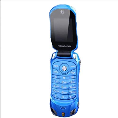 Giuoke Sports Car Model F15 Mini Flip Phone Dual SIM Card MP3 Backup Phone Best for Kids Students (Blue)