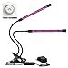 Grow Light 20W 40 LEDs 3 Spectrums by GreenLaren, Dual Head Plant Light for Indoor Plant, Grow Lamps with 24H Mechanical Outlet Timer and 360°Flexible Gooseneck Arm