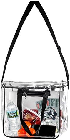 Medium Clear Lunch Bag\ Lunch Box for Office, Security Travel, Sports, Outdoor activities - With Adjustable Straps &amp; Handles and Front Storage Compartment - NFL &amp; PGA Stadium Security Approved