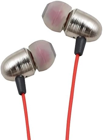 Heavy Bass 3.5mm Stereo Earbuds/Headset/ Earphones for OnePlus 6, 5T, 5, 3T, 3, 2 (Grey/Red) - w/Mic + MND Stylus