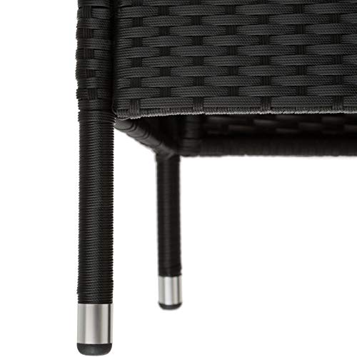 Poly Rattan Gartenmöbel Sitzbank mit Tisch Lounge Bank Sofa Gartenbank (Color : Schwarz | 401547) – Bild 7