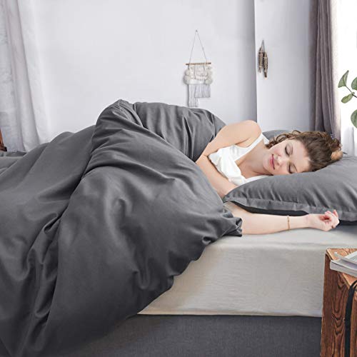 Vailge 3 Pieces Ultra Soft Duvet Cover Set with Zipper Closure, 100% 120gsm Microfiber Quality Premium Duvet Cover, Light Weight & Easy Care Bedding Duvet Cover (Grey,California King) - Thumbnail 7