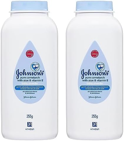 Johnson's Baby Powder for Delicate Skin, Hypoallergenic and Free of Parabens, Phthalates, and Dyes for Baby Skin Care, 1.5 oz (Pack of 2)