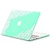 Kuzy - Older Version MacBook Pro 13.3 inch Case (Release 2015-2012) Rubberized Hard Cover for Model A1502 / A1425 with Retina Display Shell Plastic - Lace Mint