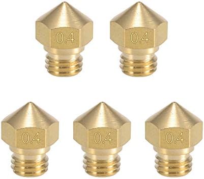 YuenPau MK10 Nozzle 0.4mm for 3D Printer Makerbot M7 Thread Extruder Brass Nozzle 5 Pieces