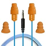Plugfones Guardian In-Ear Earplug Earbud Hybrid - Noise Reduction In-Ear Headphones (Blue & Orange)