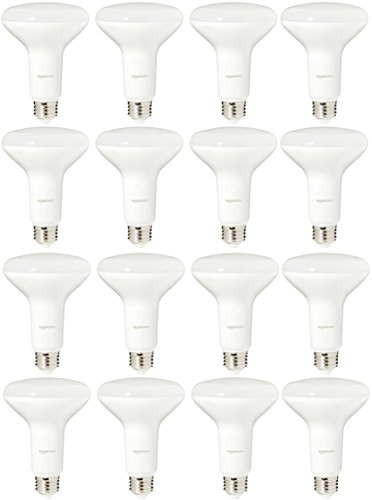 AmazonBasics 65 Watt Equivalent, Soft White, Dimmable, BR30 LED Light Bulb | 16-Pack