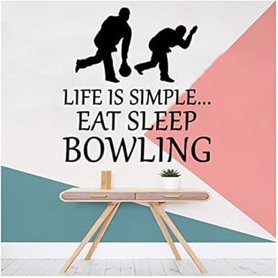 Beauty Eat Sleep Bowling Vinyl Wall Sticker Home Decor Stikers For