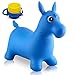 Blue Rubber Bouncy/Bouncing Horse, Baby Bouncer, Riding Large Hopper/Hopping/Hop Farm Animals Toys for Small Toddler/Kids/Children/Infant, Big Hoppity Inflatable Balls for Boys/Girls, Sit and Spin