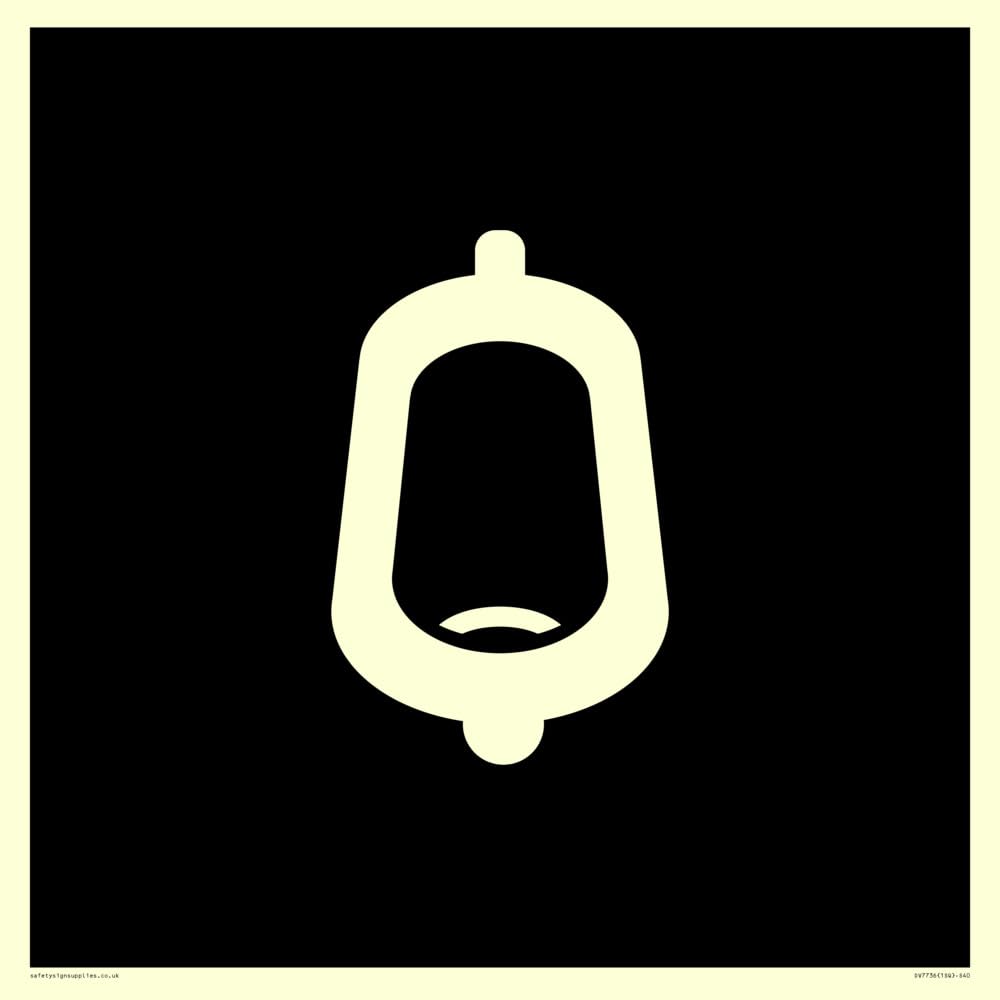 Urinal Toilet in black panel Sign - 400x400mm - S40