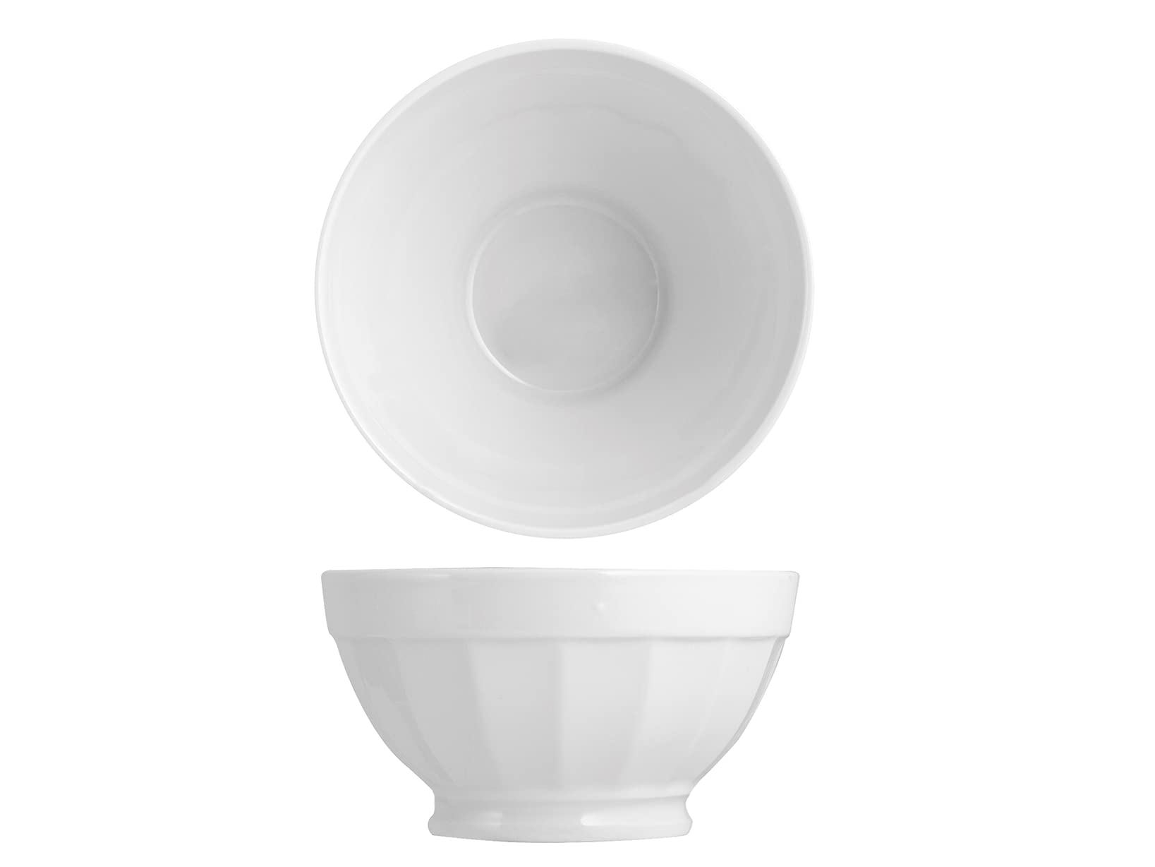 Home Napoli Set 12 Bowls, Porcelain, Ribs, White, 14 cm