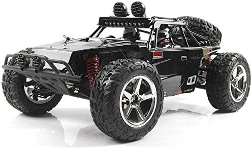Ladan 1:12 Alloy Desert Off-road Vehicle, Four-wheel Drive Big Foot Mountaineering Jeep, High-speed 2.4G Remote Control Model Buggy Auto With Lights Kids (Color : Black)
