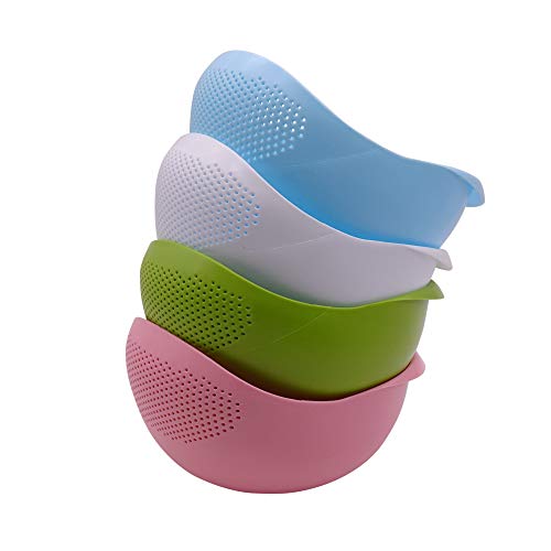 Rice Washer Medium White Strainer Colanders for Cleaning Vegetable Food