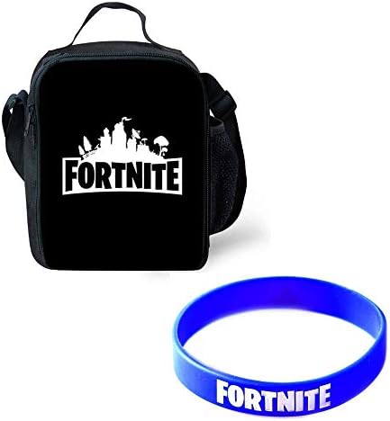 Fortnite Battle Royale Insulated Lunch Bag Girls Boys School Snack Box Cross-body Shoulder Bag Bento Picnic Insulated Grocery Bag With Zip & Handle