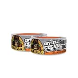 Gorilla Crystal Clear Duct Tape, 1.88" x 18 yd, Clear, (Pack of 2)