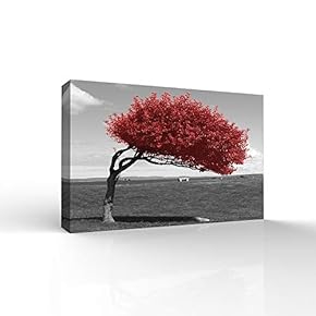 RED and Black Back Ground Tree Theme Painting...