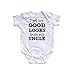 Apericots Cute Baby Short Sleeve Bodysuit, 100% Cotton: I Get My Good Looks from My Uncle (0-18 months)