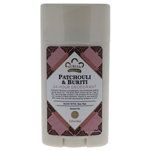 Nubian Heritage Patchouli & Buriti 24 Hour Deodorant Stick, 2.25 Ounce