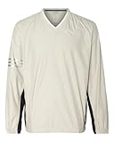 adidas Golf Men's climalite® Colorblock V-Neck Wind Shirt L Ecru/Black
