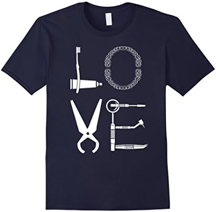 Mens Dental Hygienist Shirt LOVE Shirt Funny Gift For Dentist 3XL Navy