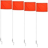 AGORA Fiberglass Portable Soccer Corner Flags with Spring Base - Set of 4