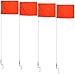 AGORA Fiberglass Portable Soccer Corner Flags with Spring Base - Set of 4