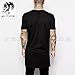 YANWENFANG Men T-Shirt Longline Tshirt Hip hop Long Hem Hipster Casual Cotton Tee Regular fit (Black dfdsf3, US-XXL)