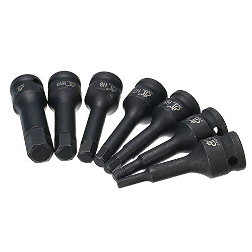 Drive Impact Socket Hex Bit Set,7pcs 3/8 Inch Metric Hex Driver Impact Socket Bit Set