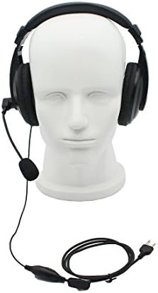 GoodQbuy Professional Noise Cancelling Radio Overhead Headsets Headphones with VOX-PTT Boom Mic for For Midland GXT1000VP4 GXT1050VP4 LXT500VP3 LXT600VP3 LXT118 LXT380 2-pin
