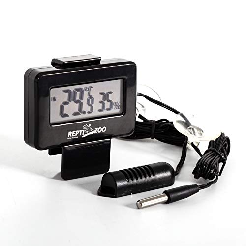REPTIZOO Digital Thermometer Hygrometer,Record Maximum and Minimum Temperature and Humidity,Fit