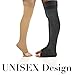 Unisex Thigh High Compression Socks – Circulation Support Stockings with Graduated Pressure, 20-30 mmHg – Open Toe, Thigh High Compression Stockings – Compression Leggings by Lemon Hero, Large, Beige