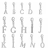 Lobster Clasp Charms Alphabet Letter Pendant for European Jewelry