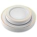 ​225 Piece Gold ​Disposable ​Dinnerware Set​ ​| Plastic Tableware for 25 Guests​ | ​50 Gold Rim Plastic Plates​, ​​25 Gold ​Rimmed ​Plastic Cups​, ​​25 Gold Plastic Silverware​​ Sets, 50 Paper Napkins