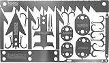 Survival MultiTool Card Sized:Bug Out Bag CampingTool: Best Multitool for Camping and Wilderness Survival Preppers Gear; Fishing Camping Hiking Hunting Emergency Kit;