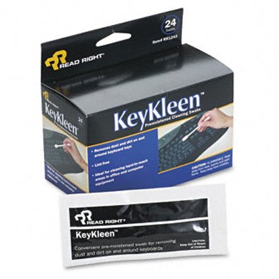 Read Right KeyKleen Keyboard Cleaner Swabs, 24 Swabs per Box (RR1243)