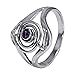 Reiki Ring - Cho Ku Rei Power Symbol - .925 Sterling Silver Jewelry with Genuine Amethyst Gemstone (Size 4-15)